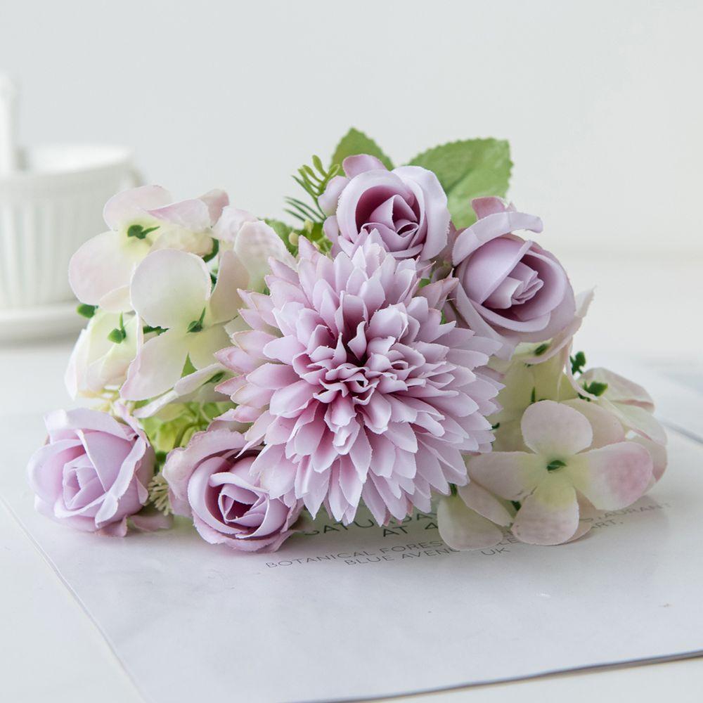 Artificial Flowers Silk Roses Home Vase Table Bonsai Festival Handheld Flower Garden Wedding Bridal Bouquet DIY Gift Boxes Decor 1 pc