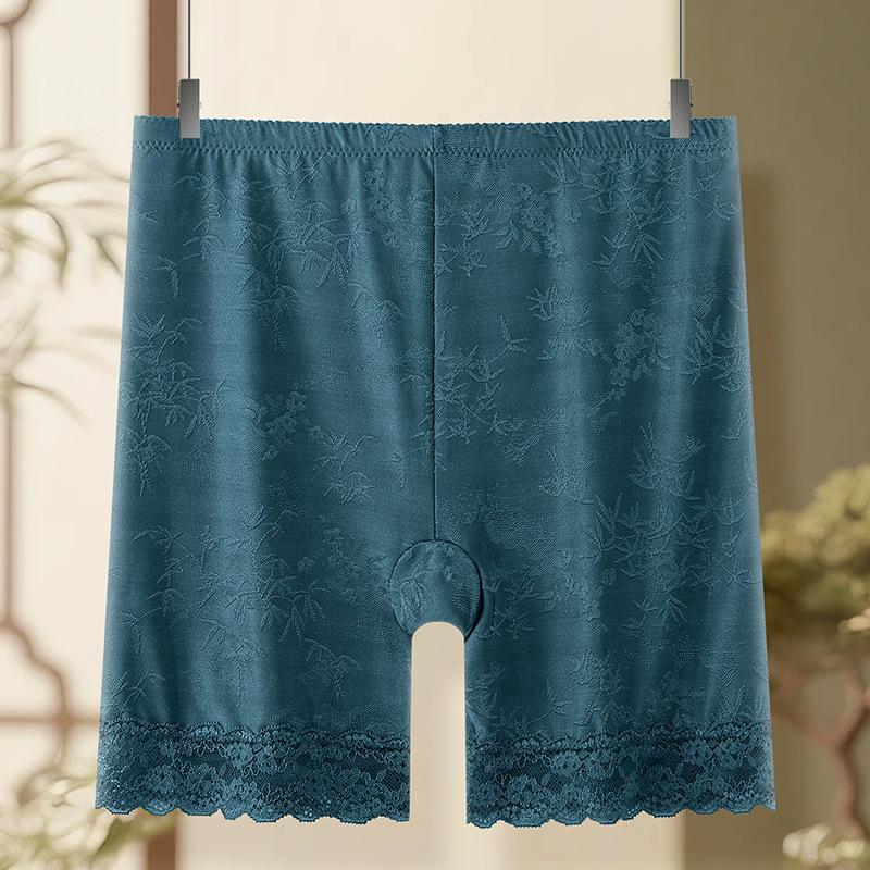 Plus Size Female Summer Lace Flower Border Guard Goes Without Trace High Waist Safety Leggings