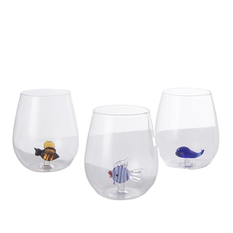 New 3D Cartoon Animal Figurine Glass Cup Wall Glass Coffee Mugs Teacup Espresso Glass Milk Mug For Desktop Decoration