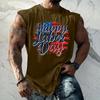 Men Sleeveless Tank Top Casual Loose Fit Muscle Shirt Summer Workout Athletic Gym Shirt Printed Graphic Tank Top for Outdoor Activities