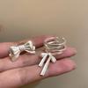 BF CLUB 925 Sterling Silver Rings For Women Girl Female Open Minimalist Retro Bow Ring Creative Anillos Bague Fine Jewelry