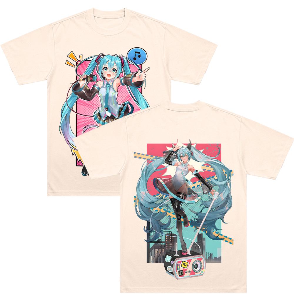 T-shirt Fullgraphic Musicale Hatsune Comic Miku Abbigliamento Uomo Streetwear T-shirt Grafiche Harajuku Donna Kawaii Cotone Comfort T-shirt