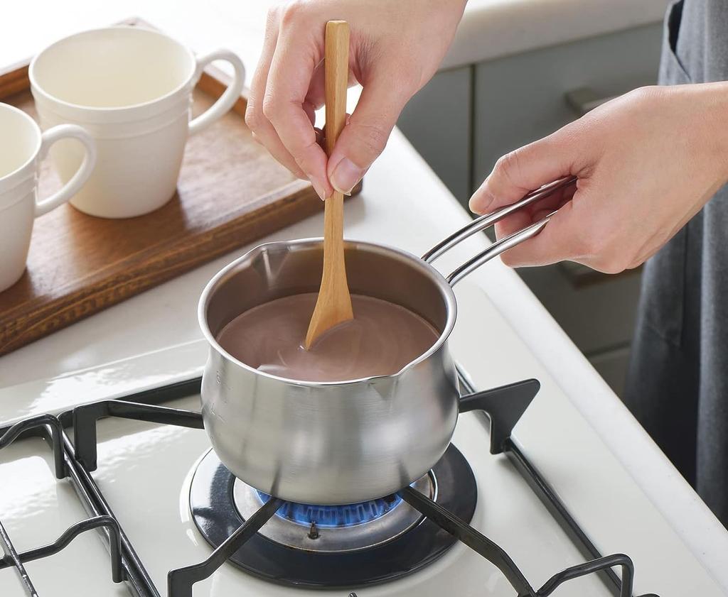 Yoshikawa Stainless Steel Double Mouth Milk Pan 12cm Made In Japan Gift Wrapping Specifications YJ3349 Capacity 0.8L