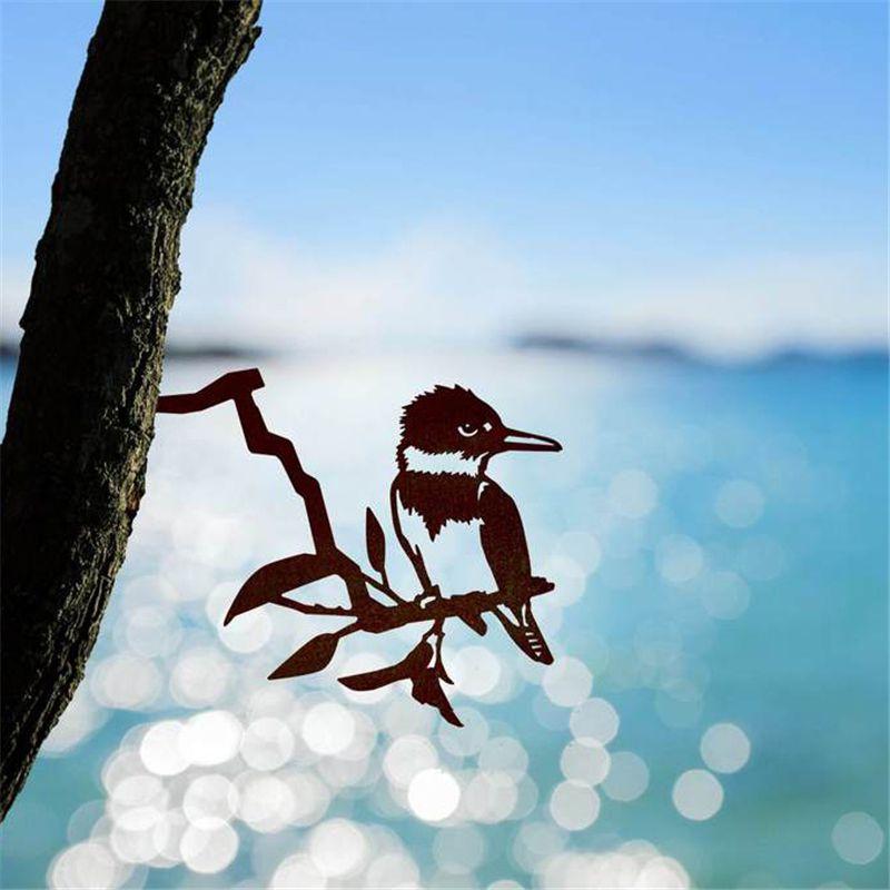 Creative Tree Metal Bird Art Branch Sign Rustic Hang Ld Home Garden Yard Decor