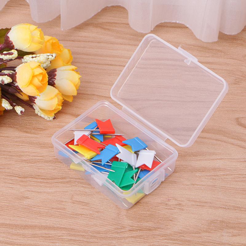 30PCS Flag Marker Shape Map Pins Cork Notice Board Push Pin Assorted Office Home