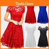 Elegant Women's Lace Floral Prom Swing Dress For Stylish Bridesmaid Celebrations