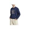 Adidas Pattern Print Crew Neck Sweatshirt Men Tops Blue IC5769