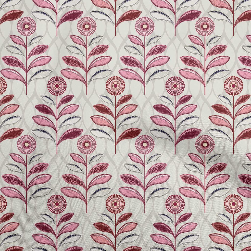 oneOone Cotton Flex Olive Green Fabric Dotted Floral Fabric For Sewing Printed Craft Fabric By The Yard 40 Inch