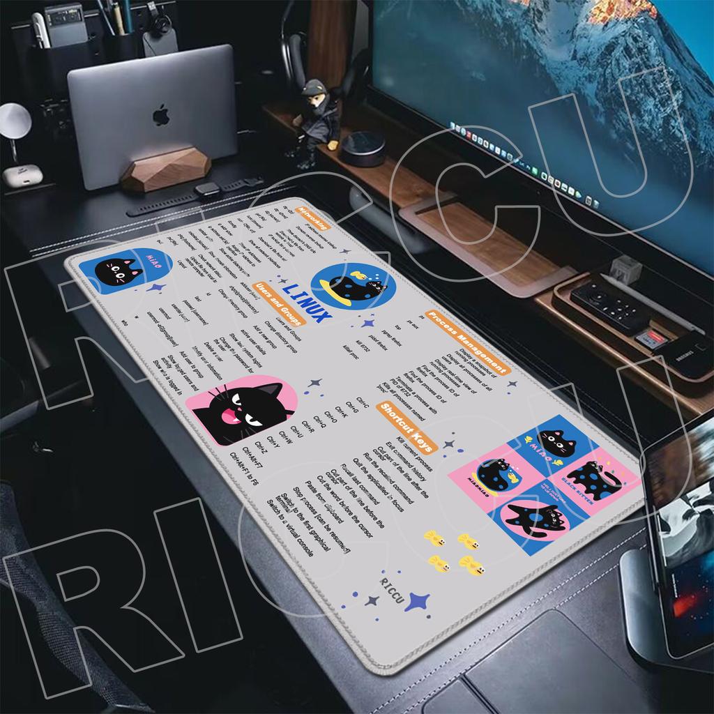 Portable label XXL HD print Linux shortcut key Memo Commands Mouse Pad Large Mousepad PC accessories Desk Mat protective pad Rug