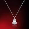 Women's Red Agate & White Mother-of-Pearl Pendant Necklace with 18k Rose Gold and Diamond Accents on a 925 Silver-Plated Clavicle Chain