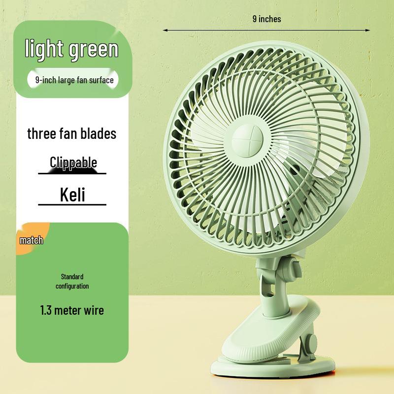 Rechargeable Silent Electric Desktop Clip-On Fan for Dorm, Office, or Bedside.