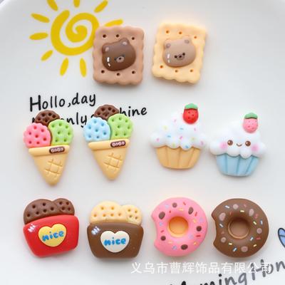 Children's Play Food Chocolate Biscuit and Cone DIY Jewelry Resin Accessories Set
