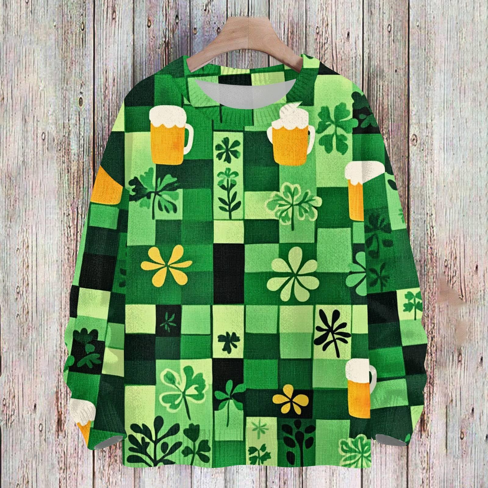 

улица. Свитшоты ко Дню Святого Патрика для детей, вязаные свитера для мальчиков и девочек, симпатичные рубашки, осенние свитера с круглым вырезом, топы 110 жёлтый