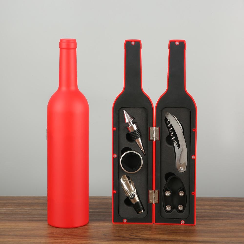 Bottle Shape Corkscrew Set Stainless Steel Simulation Red Wine Tool Kit Portable Multifunctional Red Wine Toolbox