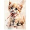 Cute Kitten With Pink Bow Cute Kitten With Pink Bow, 30X40 Cm, Unframed, Premium Canvas On Stretcher