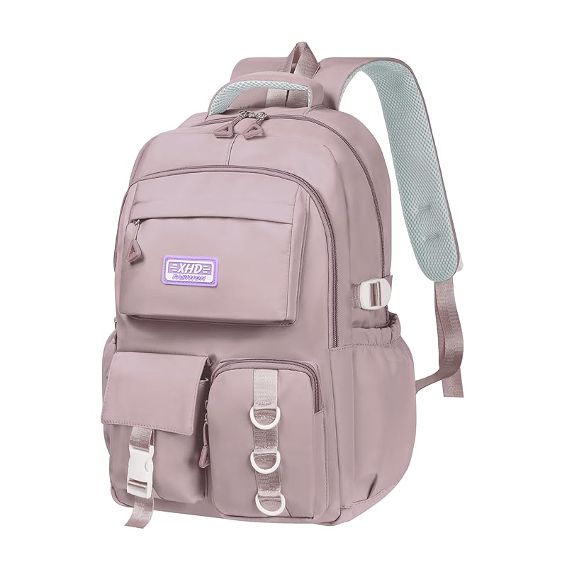

[Lurcia] backpack ladies bag kids girl child lightweight water repellent Commuting to school multifunctional large capacity A4 compatible (Dusty pink)