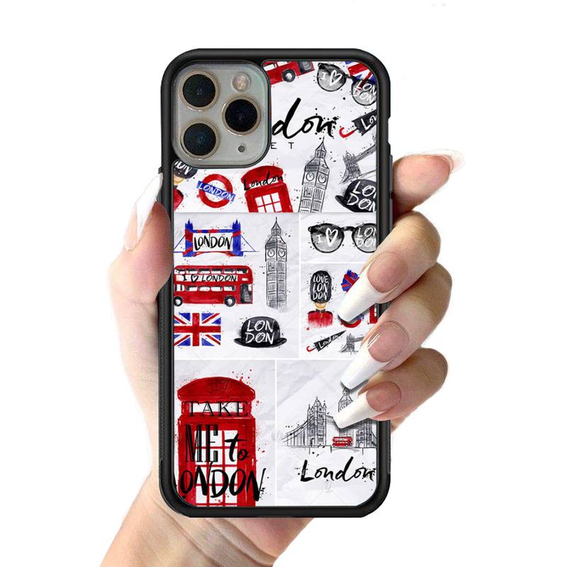 YNDFCNB England British Uk Flag Phone Case Silicone PC+TPU Case for iPhone 11 12 13 Pro Max 8 7 6 Plus X SE XR Hard Fundas