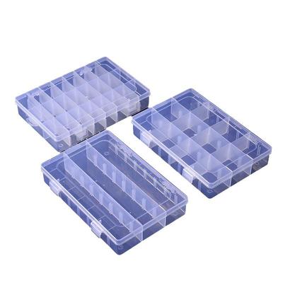 24-Compartment Transparent Plastic Box for Jewelry & DIY Bead Storage