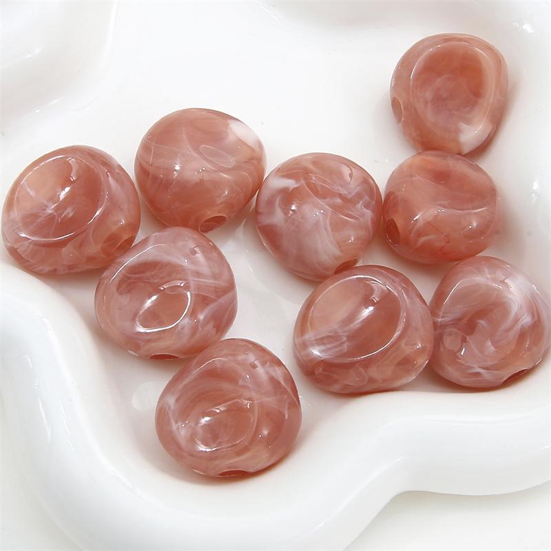 Two-Tone Acrylic Oval Bead for DIY Ancient Style Bracelets and Necklaces