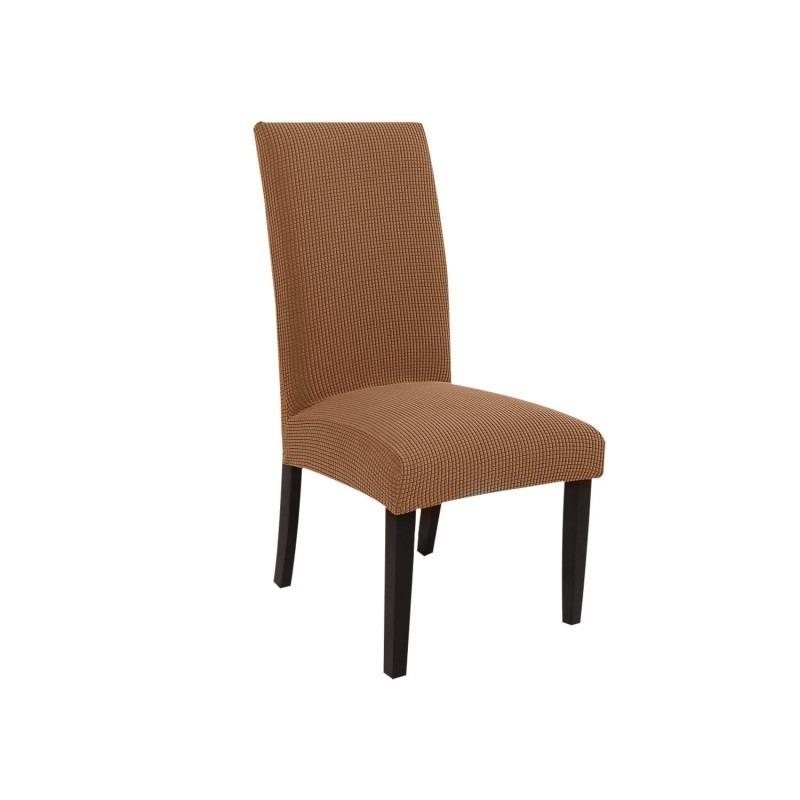 Stretch Jacquard Dining Chair Cover Solid Color Dustproof Seat Slipcover Elastic Anti-Cat Scratch Chair Case For Living Room