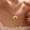 Personalized Custom First Letter Gold-plated Necklace Stainless Steel Engraved Letter Pendant Necklace Christmas Birthday Gift