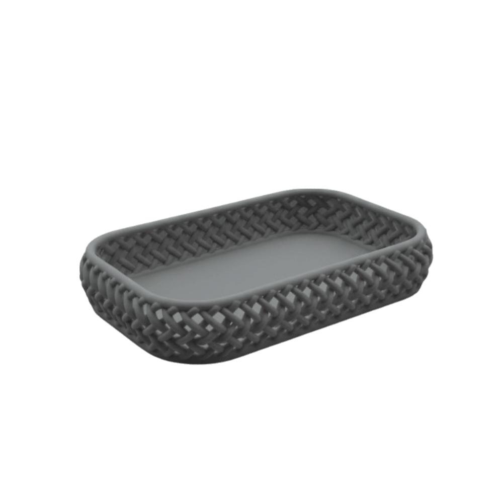 Simple Desk Storage Tray Imitation Rattan Sundries Storage Dish Woven Storage Tray Office Desk