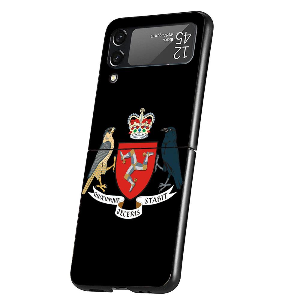 

Isle of Man Coat of Arms Phone Case For Samsung Galaxy Z Flip 7 6 5 4 3 5G Cover ZFlip7 ZFlip6 ZFlip4 ZFlip5 ZFlip3 Coque Fundas Samsung Z Flip 6