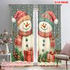 2pcs,2D Plane Printing Creative Curtains Cute Snowmen Christmas Gifts_a Durable Polyester (without Rod) Decorations For Home for