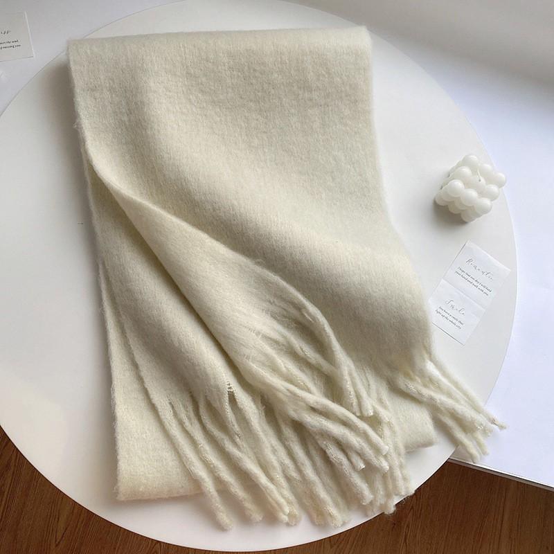 Soft Plush Solid Color Womens Winter Scarf Thick Faux Cashmere Shawl Warm Neck Wrap Versatile