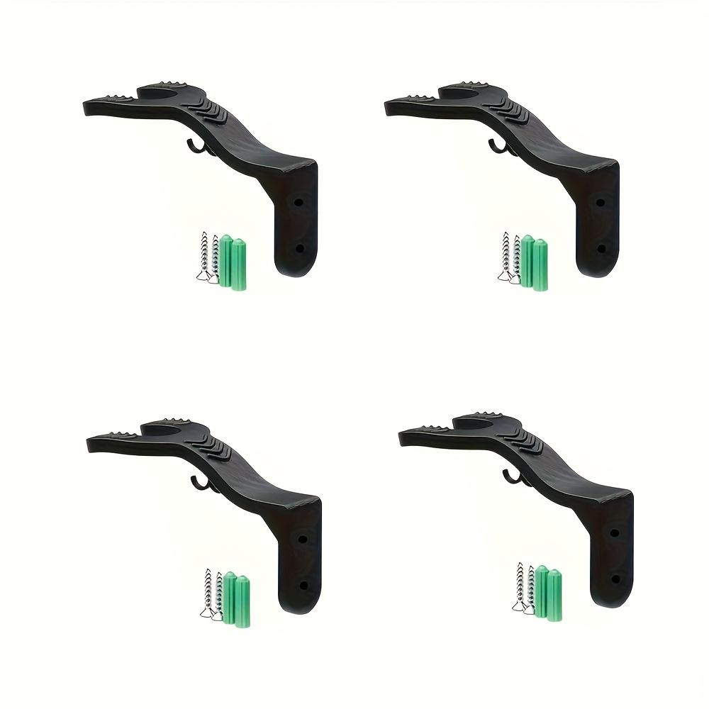 

4pcs Black Wall Hooks with Non-Slip Design - Durable Plastic Organizer for Helmets, Keys, Garage and Indoor Storage Tools чёрный