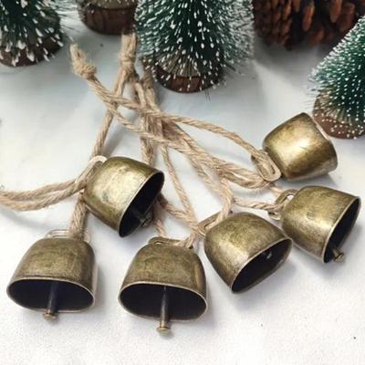 Cow And Sheep Bells Pet Copper Bells Christmas Decoration Jingle Bells With Hemp Rope Loud Bells Xmas Hanging Ornament