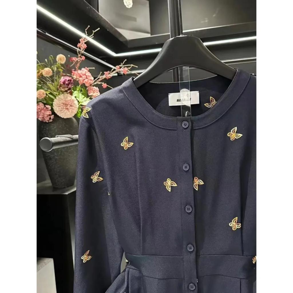 Women's Spring and Autumn Single-Breasted Outwear Tops Long Sleeve Printed Butterfly Shirt