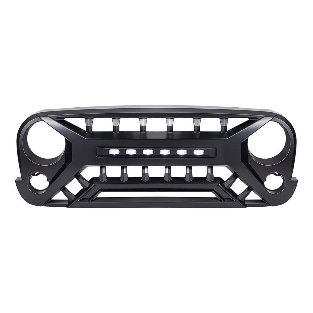 

2007-2018 Jeep Wrangler JK Front Grille Tomahawk Spotlight Style