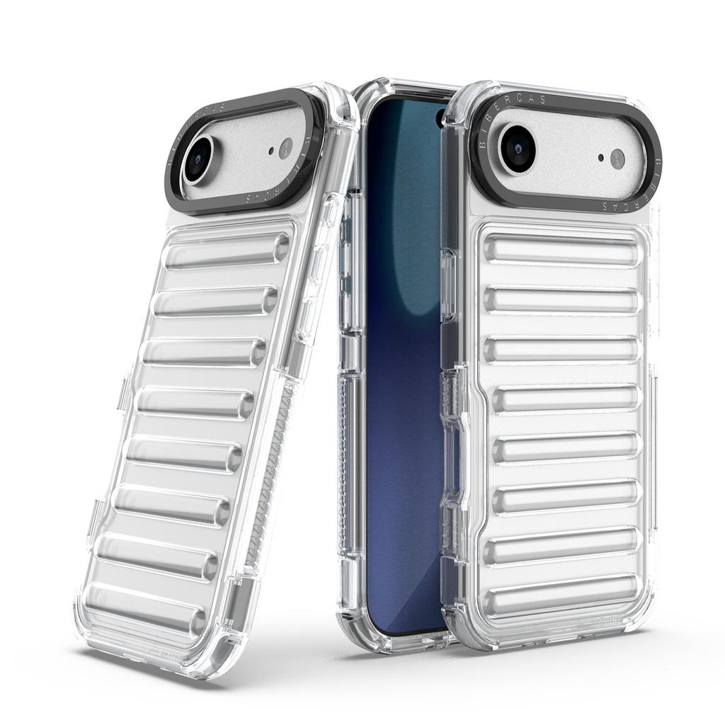 For iPhone 17 Air Case Stripe Design Anti-Slip Detachable TPU+PC Phone Cover
