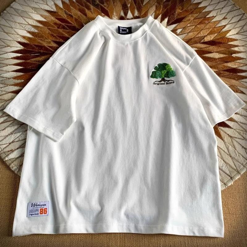 

Embroidered Trendy High Street New Chinese Handsome Round Neck Top L білий