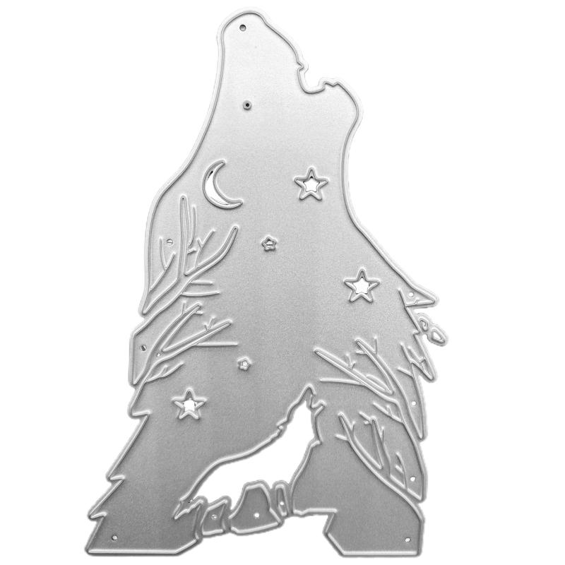 

Stars Moon Forest Wolf DIY Craft Metal Cutting Die Scrapbook Embossed Paper Card Album Craft Stencil Template Die-cuts 1