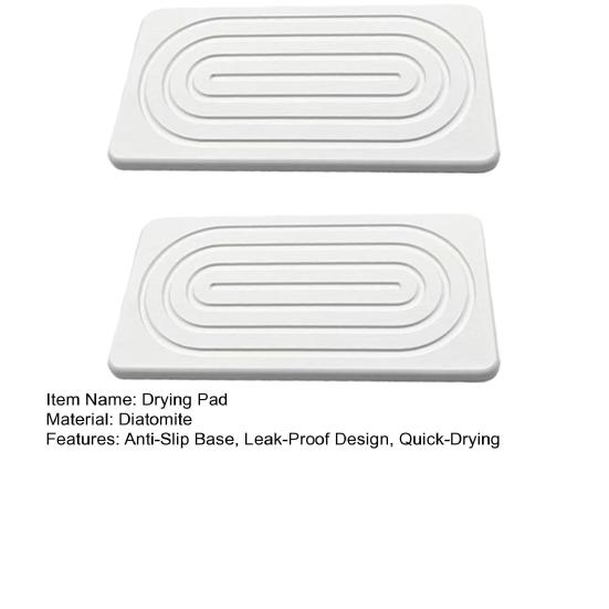 2Pcs Diatomaceous Earth Drying Pad Anti-Slip Leak-Proof Stone Sink Tray for
