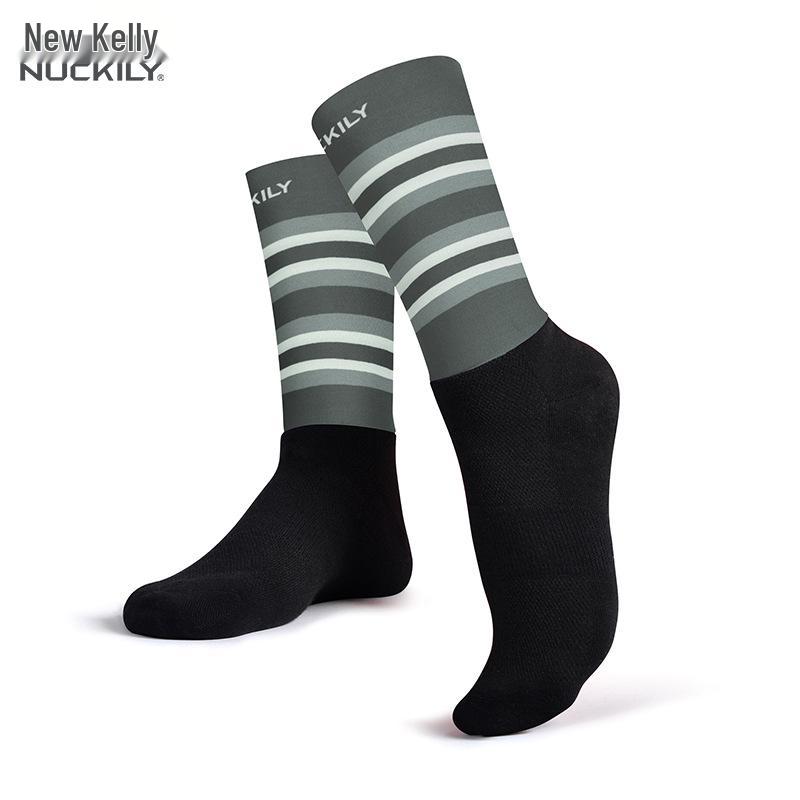 NUCKILY Anti-slip Compression Cycling & Running Socks, Unisex Mid-calf for All Seasons