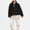 Nike Solid Color Fleece Stand Collar Jacket Women Jackets Black CU6640-010