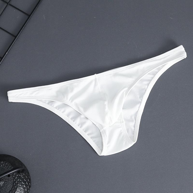 Pánské sexy kalhotky a tanga s nízkým pasem, hedvábné, jednobarevné