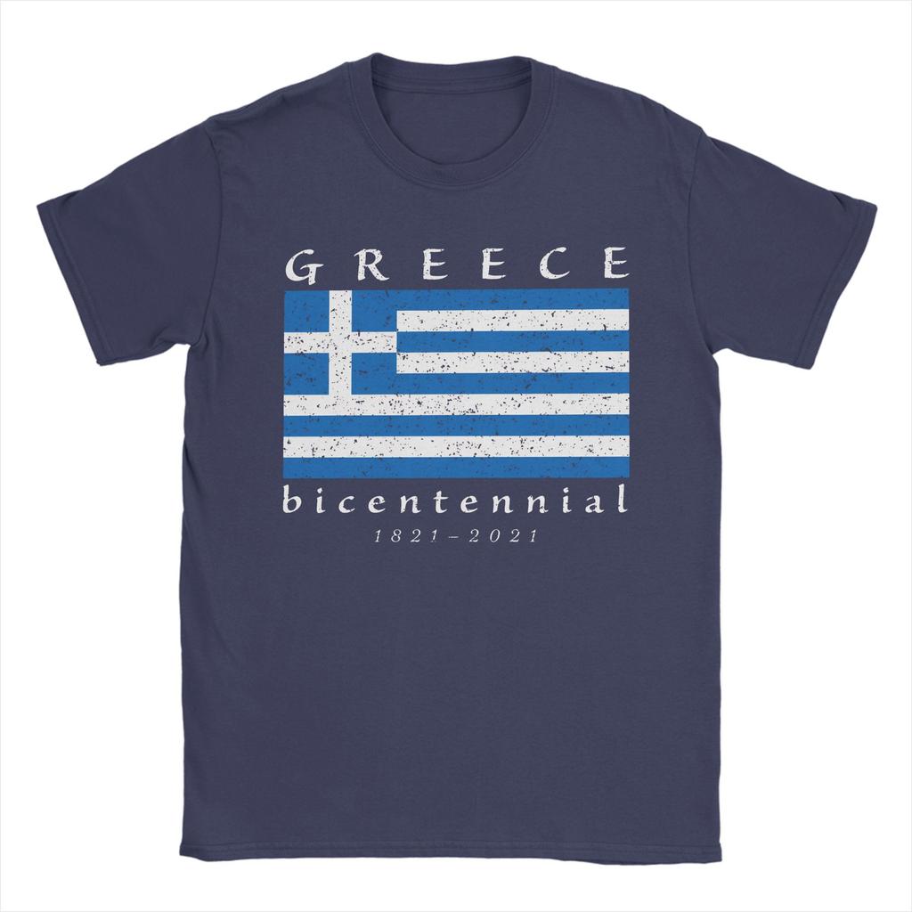 Greek Greece Flag Independence Day 1821 Bicentennial 200 years TShirt Cotton TShirts For Mens Tee Shirt Short Sleeve Top Tees