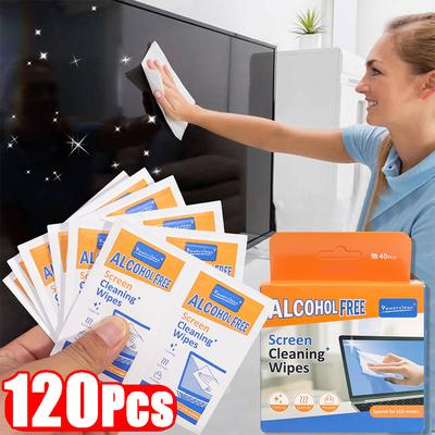 1/2/3 krabička Jednorázové přenosné čisticí ubrousky na LCD obrazovku Suché a mokré ubrousky na obrazovku pro tablety, notebooky, telefony, televizory, automobily a monitory
