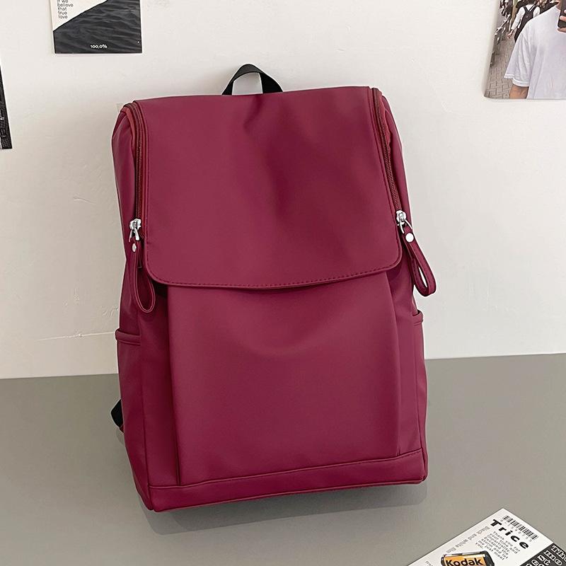 Schoolbag trendy leather backpack men's large capacity British PU computer bag college student backpack Korean version casual schoolbag women