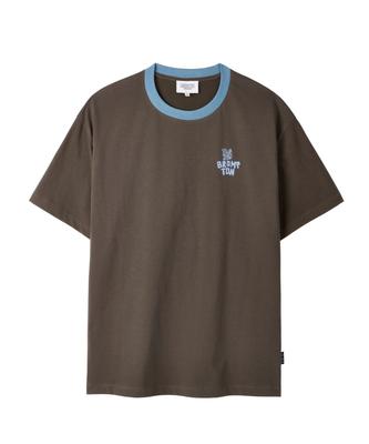 BROMPTON LONDON Tropical Back Graphic Half Sleeve T-Shirt - Brown (P262Uts139)