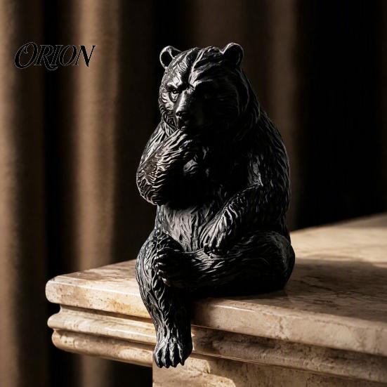 Creative Gifts for Animal Lovers 3D Print Bear Figurine Statue, Matte Resin Relief Sculpture, Nordic Office Desk Aesthetic Decorations Minimalist
