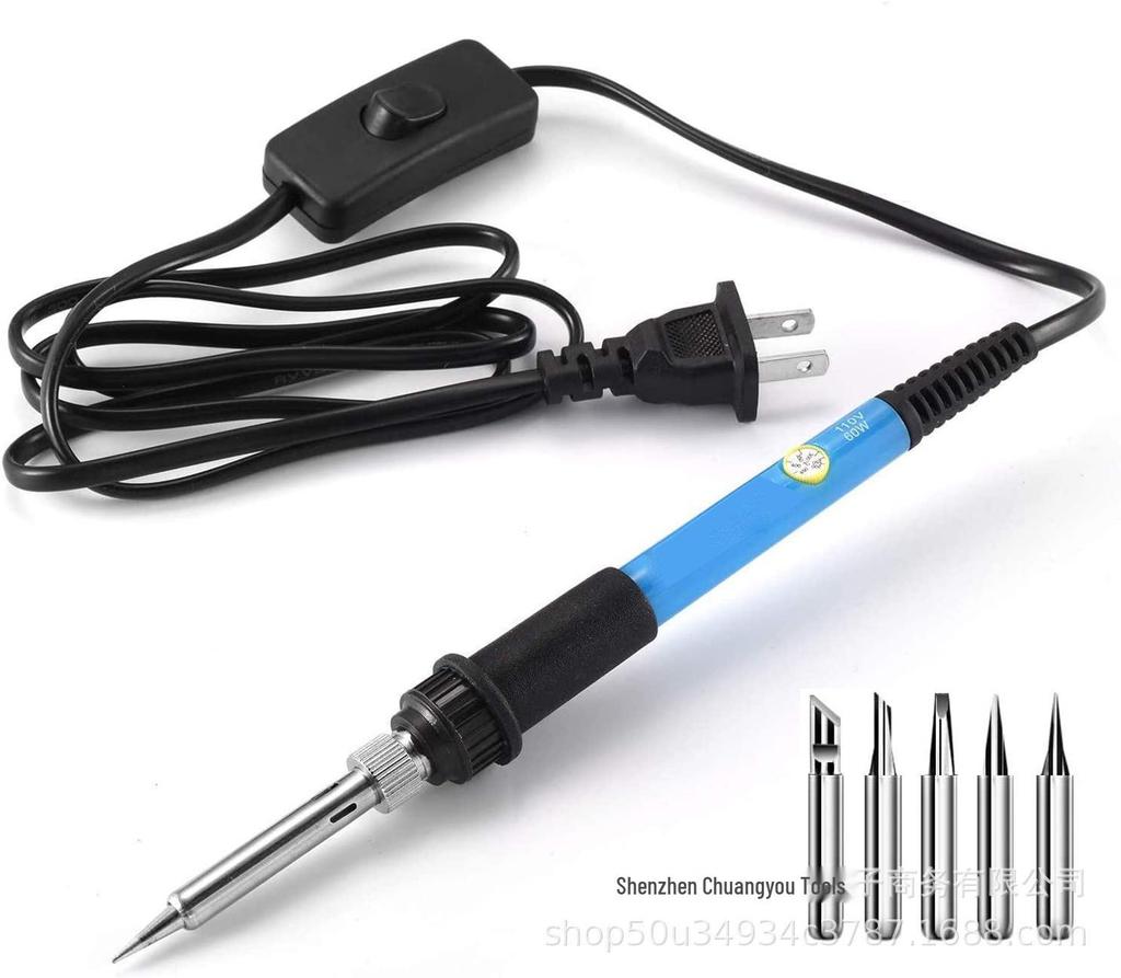 60W Adjustable Temperature Electric Soldering Iron Set with Multimeter Display for 220V/110V