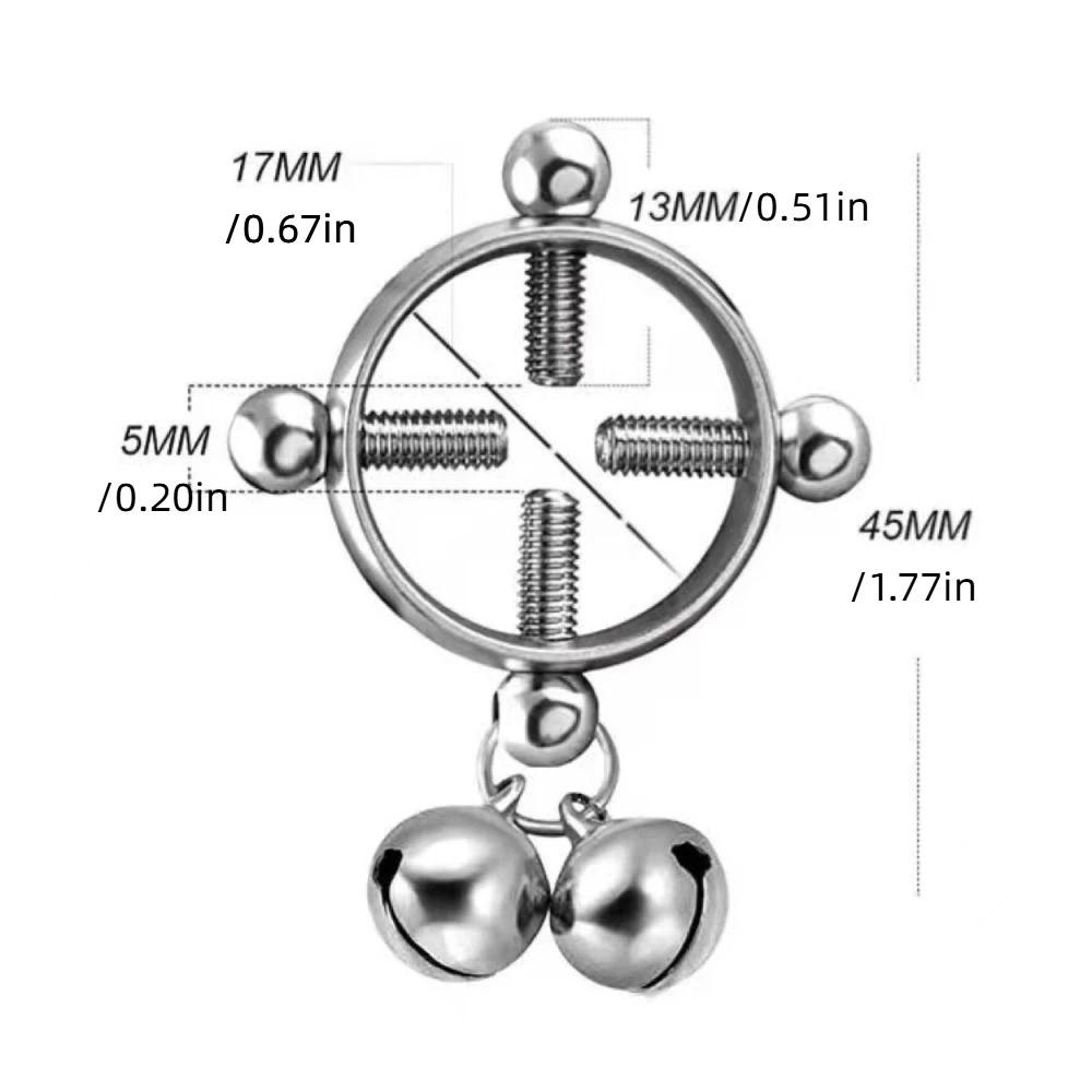 Fake Piercing Round Adjustable Bell Nipple Ring Body Piercing Jewelry Non-Piercing Nipple Nail