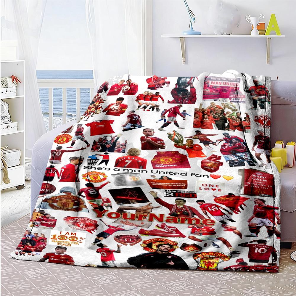 Manchester Personalized Name Blanket Cozy Personalized Blanket Soft & Cozy for Bedding Bed Office Chair Chair for All Occasions