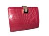 GUODI Wallet with Card Genuine Crocodile Matte Bi-fold Case, Leather, Finish, TK-10CW037 (Ruby)