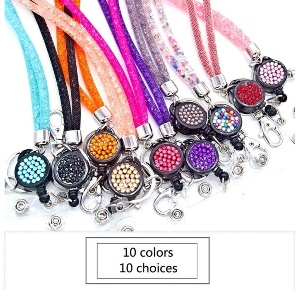 Badges Holder Retractable Lanyard Id Lanyard Name Tag Card Badge Holder Reels Chain Clips Hanging Rope Keychain Necklace Strap